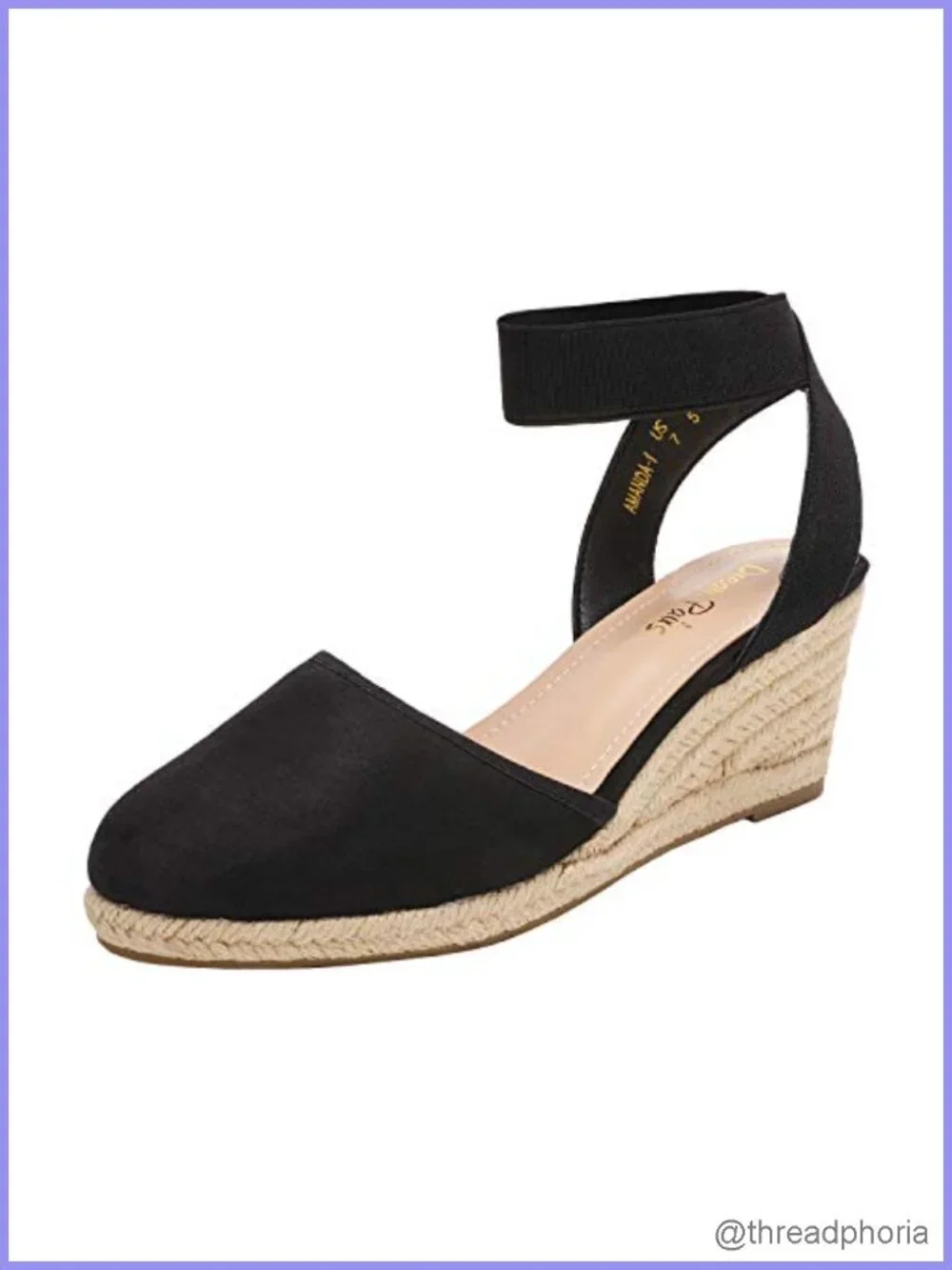 Elastic Ankle Strap Espadrilles Wedge Sandals